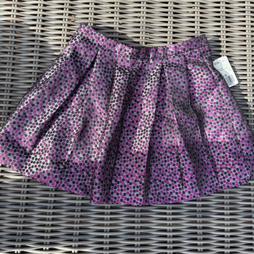 Purple Pleated Mini Skater Skirt - Junior size S/P